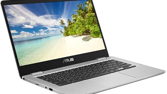 ASUS 14 inch Chromebook C423NA (Intel Celeron N3350, 4GB RAM, 64GB eMMC, Chrome OS), Silver
