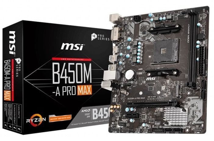MSI B450M A Pro Max AMD socket AM4 mATX motherboard